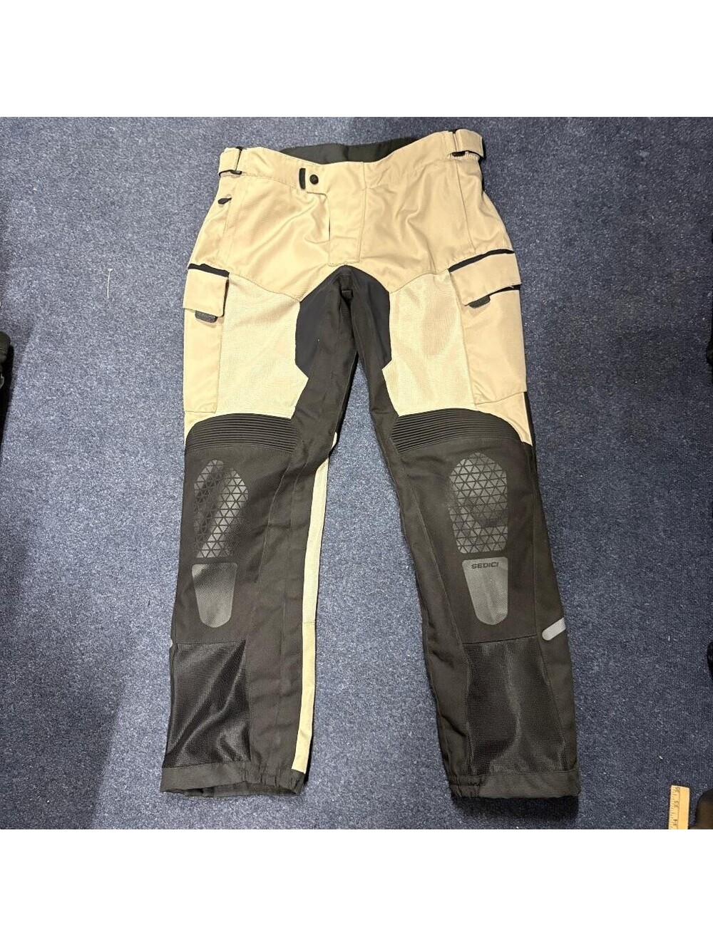 Sedici Motorcycle Riding Pants Mens XL Tan Black Mesh Armor Adventure Touring